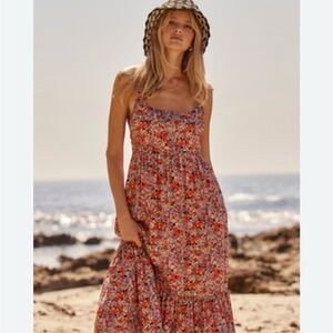 Saltwater Lux Floral Sundress - Red Multi